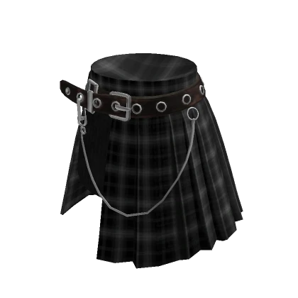 Punk Goth Plaid Skirt Black