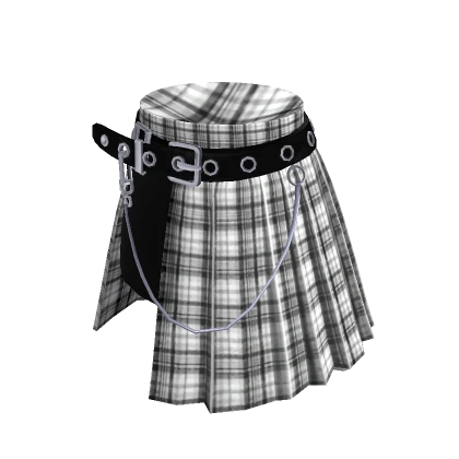 Punk Goth Plaid Skirt White