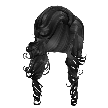 Long silky curls in black