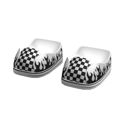 Black Fire Slippers in White