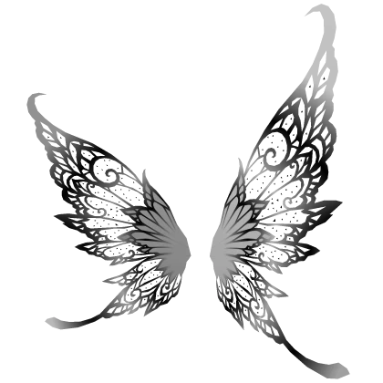 🌸🧚‍♀️ Black White Flutter Lace Wings