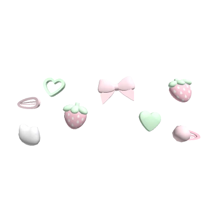 Cutesy Strawberry Decora Clips Pink