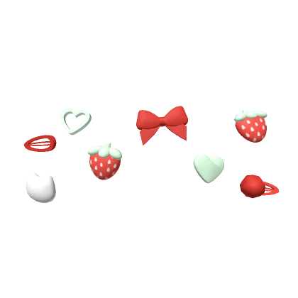 Cutesy Strawberry Decora Clips Red