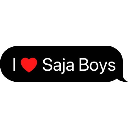 I Heart Saja Boys Kpop Demon Hunters Text Bubble