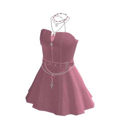 ♾️ Pink & silver heavens rebellion goth dress 