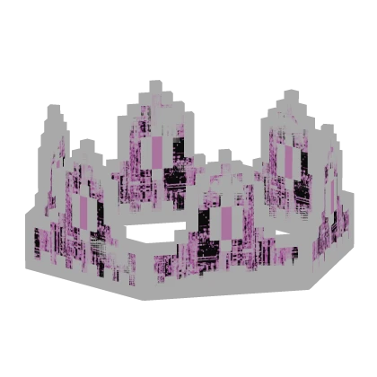 White Bubble Gum Pink Animated Glitch 8-Bit Crown