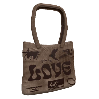 Y2K "LOVE" Shoulder Tote Bag in Brown (3.0)