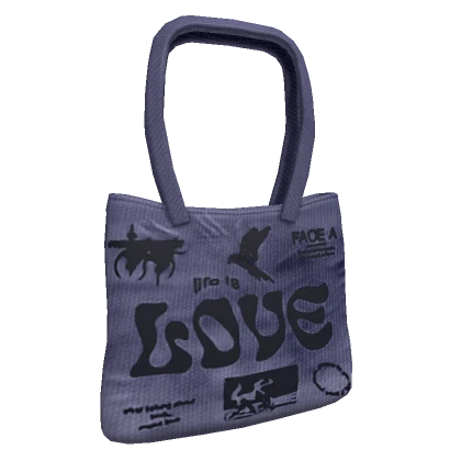 Y2K "LOVE" Shoulder Tote Bag in Blue (3.0)