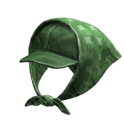 Distressed Y2K Green Bandana Hat