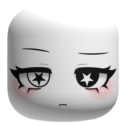  ★ Cute Face Bicolored Black White Eyes w/ Stars ★