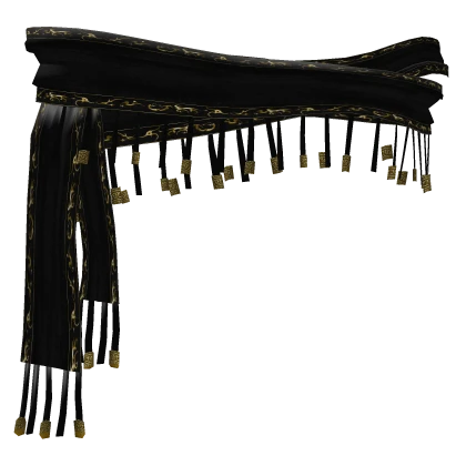  Gaian Temprit Rune Gold Bead Black Scarf