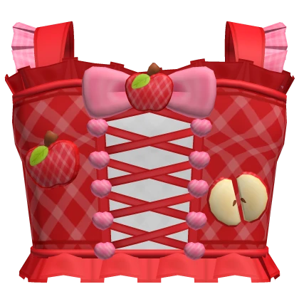 cute mori kei igari red apple corset 3.0