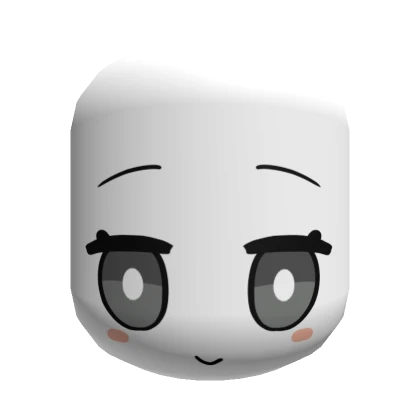 Cartoony Kawaii Smiling Face (Grey)