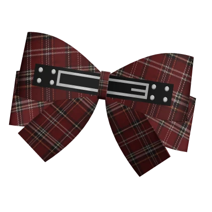 red plaid little belt bow 