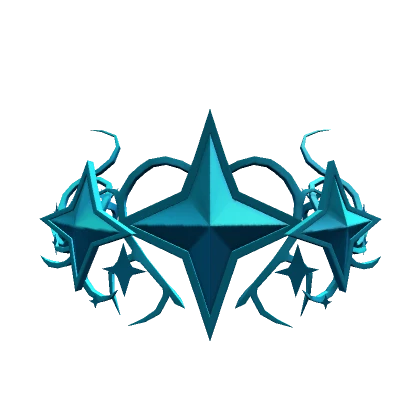 Teal Sparkle Cyber Sigil Crown