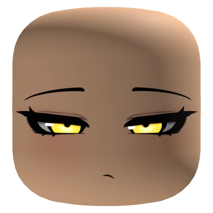 Too Cool To Care Face With Yellow Glowing Eyes