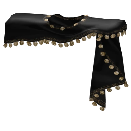 Elegant Coin Satin Black Gold Scarf 1.0