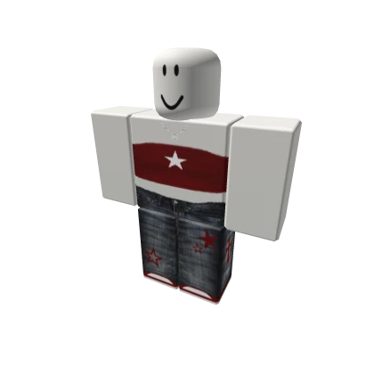 y2k Vamp Star Top Red W Cross Pants Emo Gothic