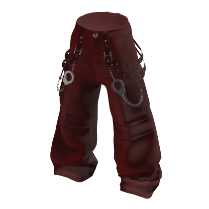 💗PUNK CHAIN CARGO PANTS_RED