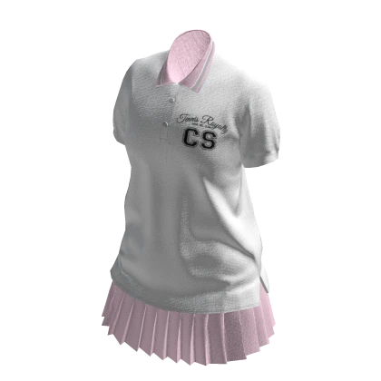 Pale Pink Preppy Sports Polo Tennis Skirt Outfit