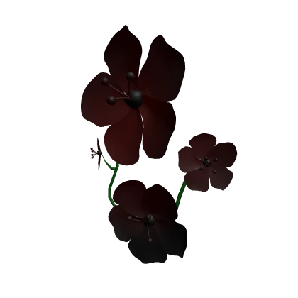 Dark Red Flowers Covering Half Face