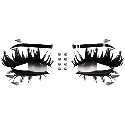 ♡ emo lashes w piercings (white)