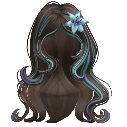 ♡ tropical summer girl with blue flower in brown