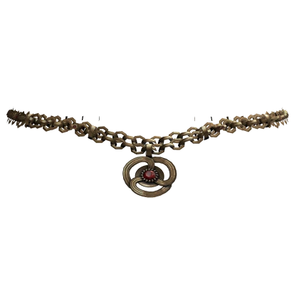 3.0 Gold Medieval Necklace with Ruby Pendant