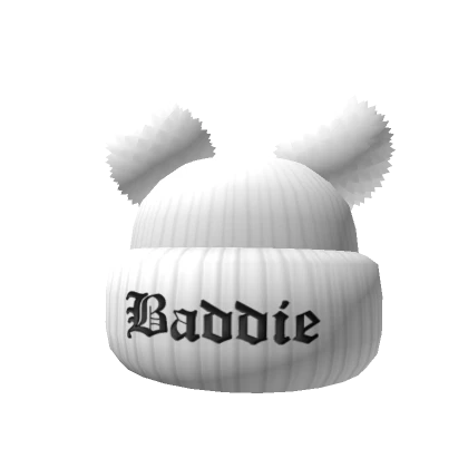 Baddie White Pom Pom Hat