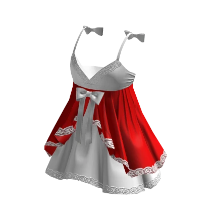 Valentines Baby Doll Dress Red White