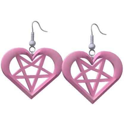 Pink Star Heart Earrings