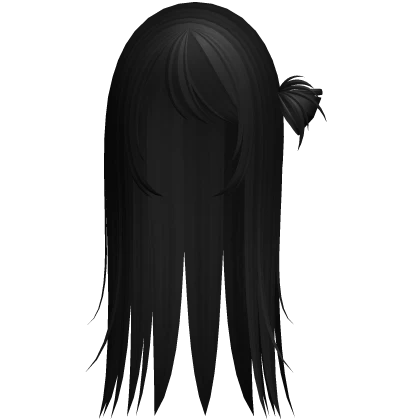 ♡ : kawaii pretty black long hair with bun