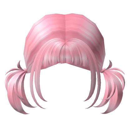 Anime Pigtails with Bangs in Pink