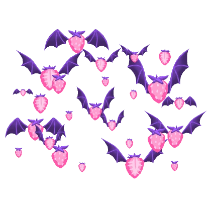 Pastel Goth Vampire Bat Strawberry Confetti