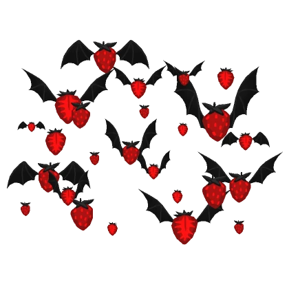 Goth Vampire Bat Strawberry Confetti