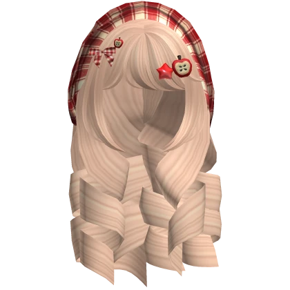 Mori Kei Igari Plaid Hairclips Soft Curls Blonde