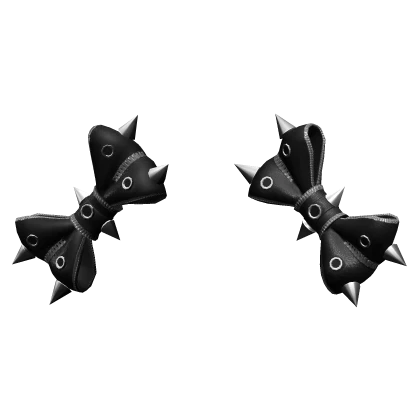 Gothic Punk Metallic Bows in Black and Silver