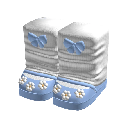 Cute Flower Leg Warmers with Shoes - Blue