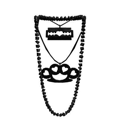Black Messy Layered Scene Necklace