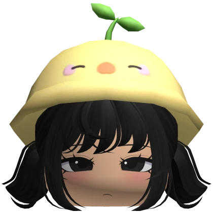 Cute Kawaii Anime Girl Pigtails w Ducky Hat 💛