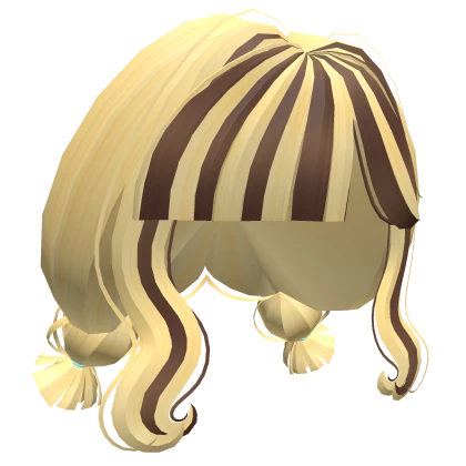 kawaii swirly short twin pigtails bee