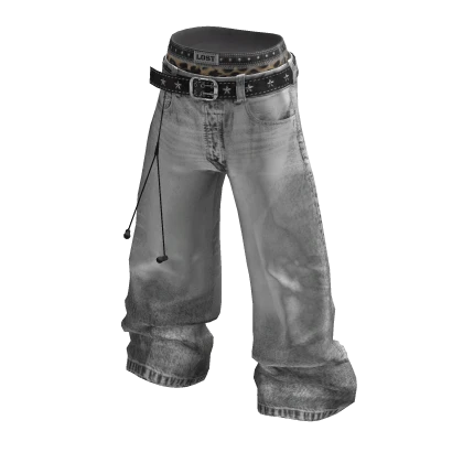 💜 Double Layered Sagging Pants_White