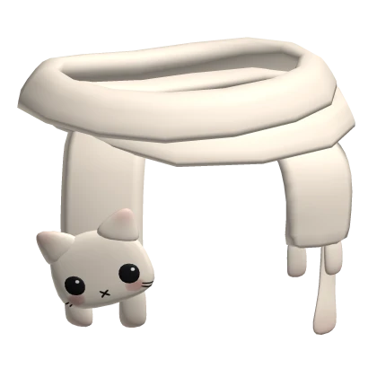 cute twee igari mori kei white cat scarf