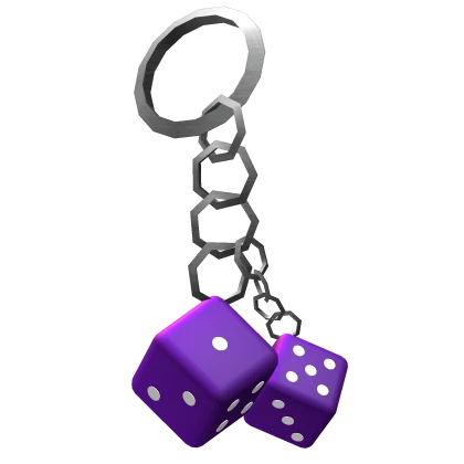 Purple Dice Keychain