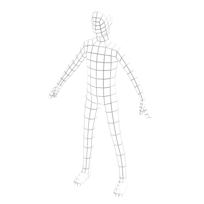 🌐 Wireframe suit - White
