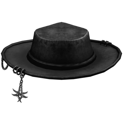 Black Goth Chained Angel Brim Hat