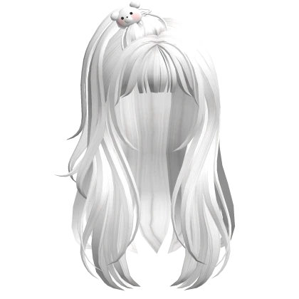 Cute Hair  With Teddy Bear Clip(White)
