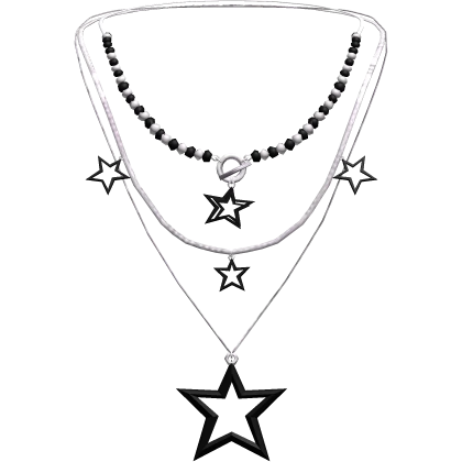 Y2K Star Necklace (Black and White)
