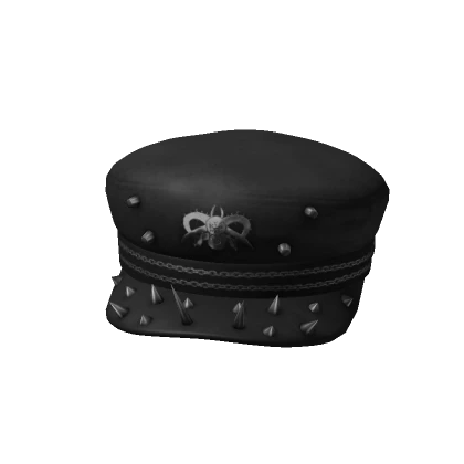 Black Grunge Beret Cap