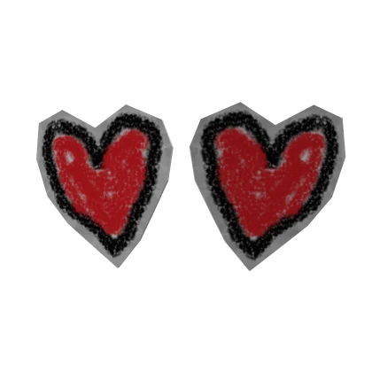 cute paper heart eyes (RED)